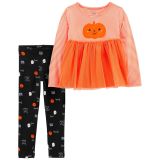 Carters 2-Piece Pumpkin Top & Halloween Legging Set