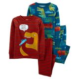 Carters 4-Piece Dinosaur 100% Snug Fit Cotton PJs