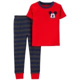 Carters Toddler 2-Piece Mickey Mouse 100% Snug Fit Cotton PJs