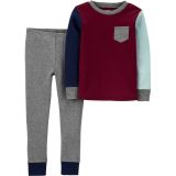 Carters Toddler 2-Piece Colorblock 100% Snug Fit Cotton PJs