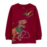 Carters Toddler Dinosaur Christmas Jersey Tee