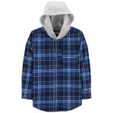 Carters Kid Plaid Button-Front Hooded Shirt