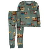 Carters Toddler 2-Piece Trucks Loose Fit Fuzzy PJs
