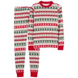 Carters Adult 2-Piece Fair Isle Christmas 100% Snug Fit Cotton PJs