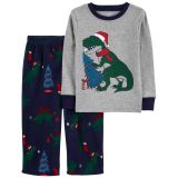 Carters Toddler 2-Piece Christmas Dinosaur Fleece PJs