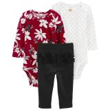 Carters Baby 3-Piece Floral Little Character Set