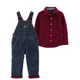Carters Button-Front Shirt and Overalls Set