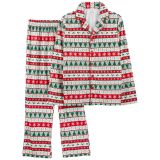 Carters Adult 2-Piece Fair Isle Christmas Coat-Style PJs