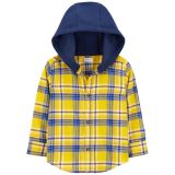 Carters Toddler Plaid Button-Front Hooded Shirt