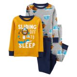 Carters Baby 4-Piece Snowboard Lion 100% Snug Fit Cotton PJs