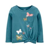 Carters Baby Butterfly Tie-Front Jersey Tee