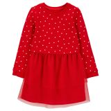 Carters Toddler Heart Long-Sleeve Tulle Dress
