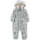 Carters Baby Holiday Holly Zip-Up Fleece Jumpsuit