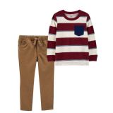 Carters 2-Piece Long-Sleeve Tee & Pull-On Pant Set