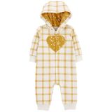 Carters Baby Heart Hooded Jumpsuit