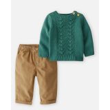 Carters Organic Cotton Cable Knit and Pants Set