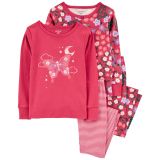 Carters Baby 4-Piece Butterfly 100% Snug Fit Cotton PJs
