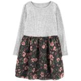 Carters Kid 2-in-1 Ribbed Tee & Floral Chiffon Skirt Dress