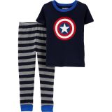 Carters Toddler 2-Piece Captain America 100% Snug Fit Cotton PJs