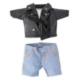 Disney nuiMOs Outfit ? Black Faux Leather Jacket and Denim Pants