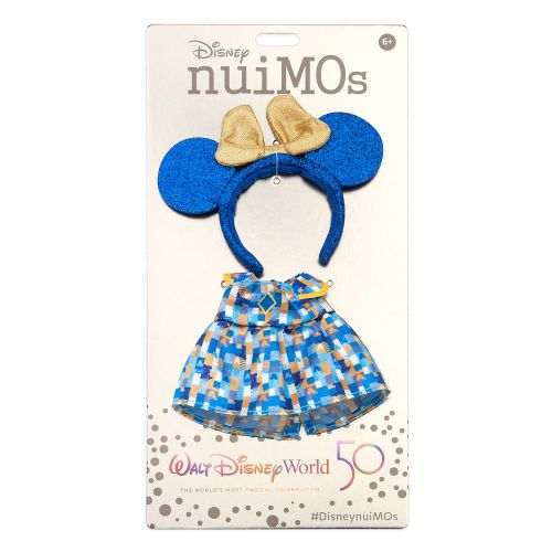 디즈니 Disney nuiMOs Outfit ? Celebration Print Dress with Blue and Gold Ear Headband ? Walt Disney World 50th Anniversary