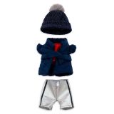Disney nuiMOs Outfit ? Blue Puffer Jacket, Red Shirt and Silver Pants with Blue and Silver Winter Hat