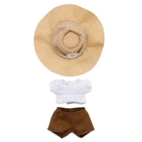 디즈니 Disney nuiMOs Outfit ? White Smocked Blouse with Brown Pants and Straw Hat