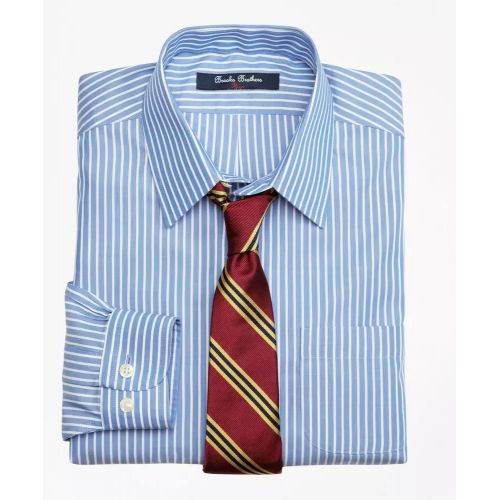 브룩스브라더스 Boys Non-Iron Supima Cotton Broadcloth Ground Stripe Dress Shirt