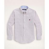 Boys Non-Iron Stretch Cotton Oxford Stripe Sport Shirt