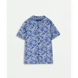 Boys Tropical Palm Print Camp Collar Shirt