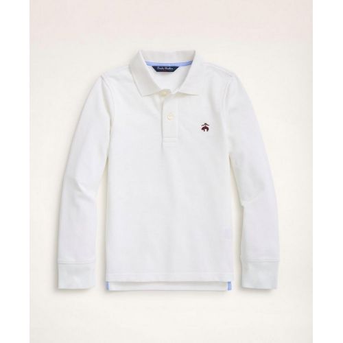 브룩스브라더스 Boys Long-Sleeve Cotton Pique Polo Shirt