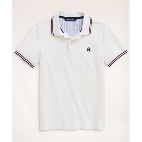 브룩스브라더스 Boys Short-Sleeve Cotton Tipped Polo Shirt