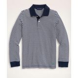 Boys Long-Sleeve Feeder Stripe Polo Shirt