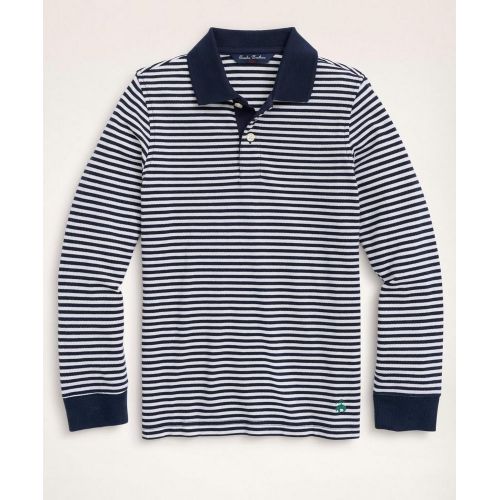 브룩스브라더스 Boys Long-Sleeve Feeder Stripe Polo Shirt