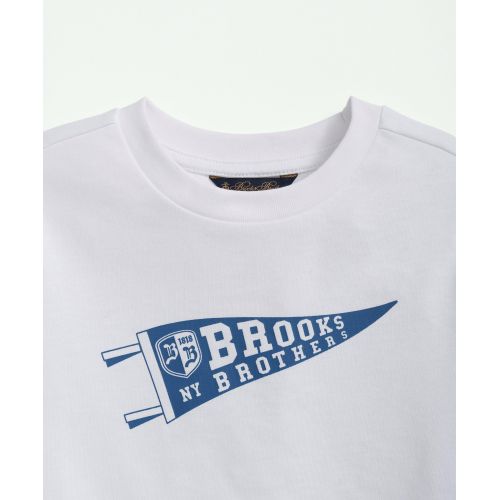 브룩스브라더스 Boys Cotton Graphic Long Sleeve T-Shirt