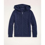 Boys Cotton Cable Front-Zip Hoodie