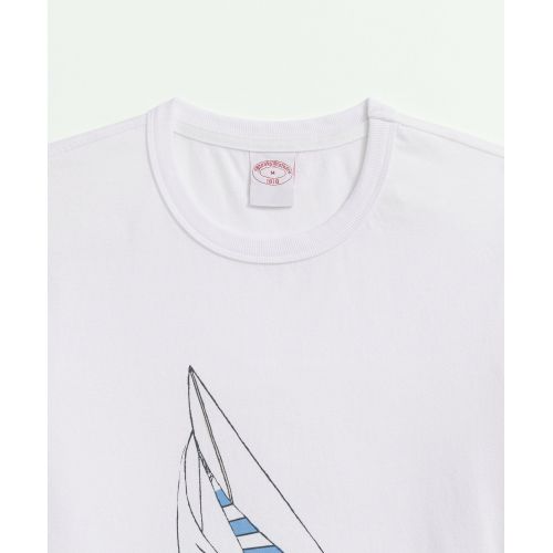 브룩스브라더스 Cotton Graphic Boat T-Shirt