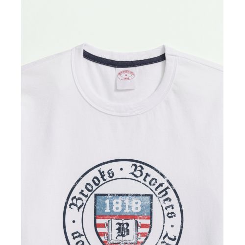 브룩스브라더스 Cotton Graphic University Crest T-Shirt