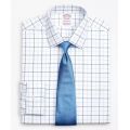 Stretch Madison Relaxed-Fit Dress Shirt, Non-Iron Poplin Ainsley Collar Double-Grid Check