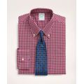 Stretch Milano Slim-Fit Dress Shirt, Non-Iron Pinpoint Oxford Button Down Collar Gingham