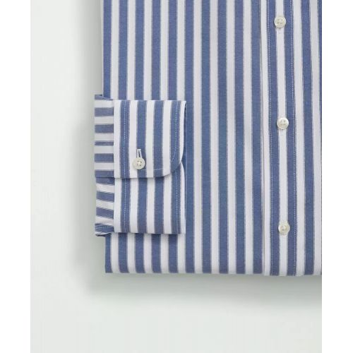 브룩스브라더스 Stretch Supima Cotton Non-Iron Pinpoint Club Collar, Striped Dress Shirt