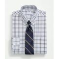 Stretch Supima Cotton Non-Iron Pinpoint Polo Button-Down Collar, Windowpane Dress Shirt