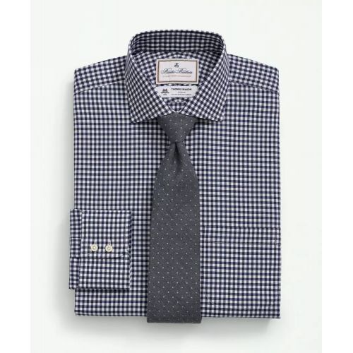 브룩스브라더스 Brooks Brothers X Thomas Mason Cotton Twill Londoner Collar, Gingham Dress Shirt