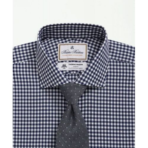 브룩스브라더스 Brooks Brothers X Thomas Mason Cotton Twill Londoner Collar, Gingham Dress Shirt