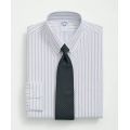 Stretch Supima Cotton Non-Iron Poplin Polo Button-Down Collar, Striped Dress Shirt