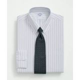 Stretch Supima Cotton Non-Iron Poplin Polo Button-Down Collar, Striped Dress Shirt