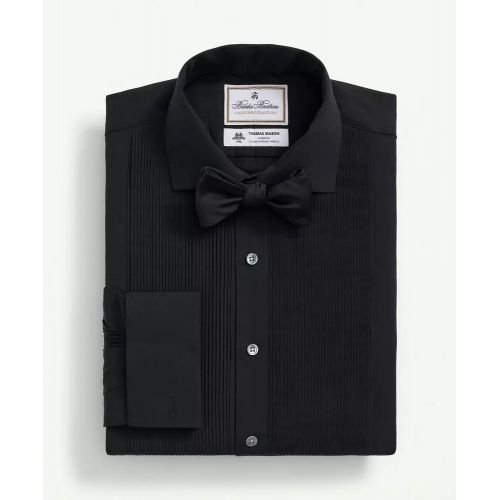 브룩스브라더스 Brooks Brothers X Thomas Mason Cotton English Collar, Swiss Pleat Front Tuxedo Shirt