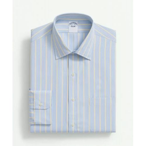 브룩스브라더스 Supima Cotton Poplin Ainsley Collar, Multi-Stripe Dress Shirt