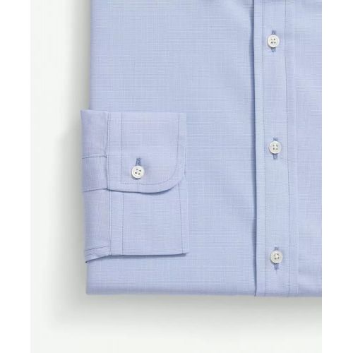 브룩스브라더스 American-Made Cotton Broadcloth Button-Down Collar, Micro-Check Dress Shirt
