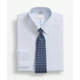 American-Made Cotton Broadcloth Button-Down Collar, Fine Striped Dress Shirt
